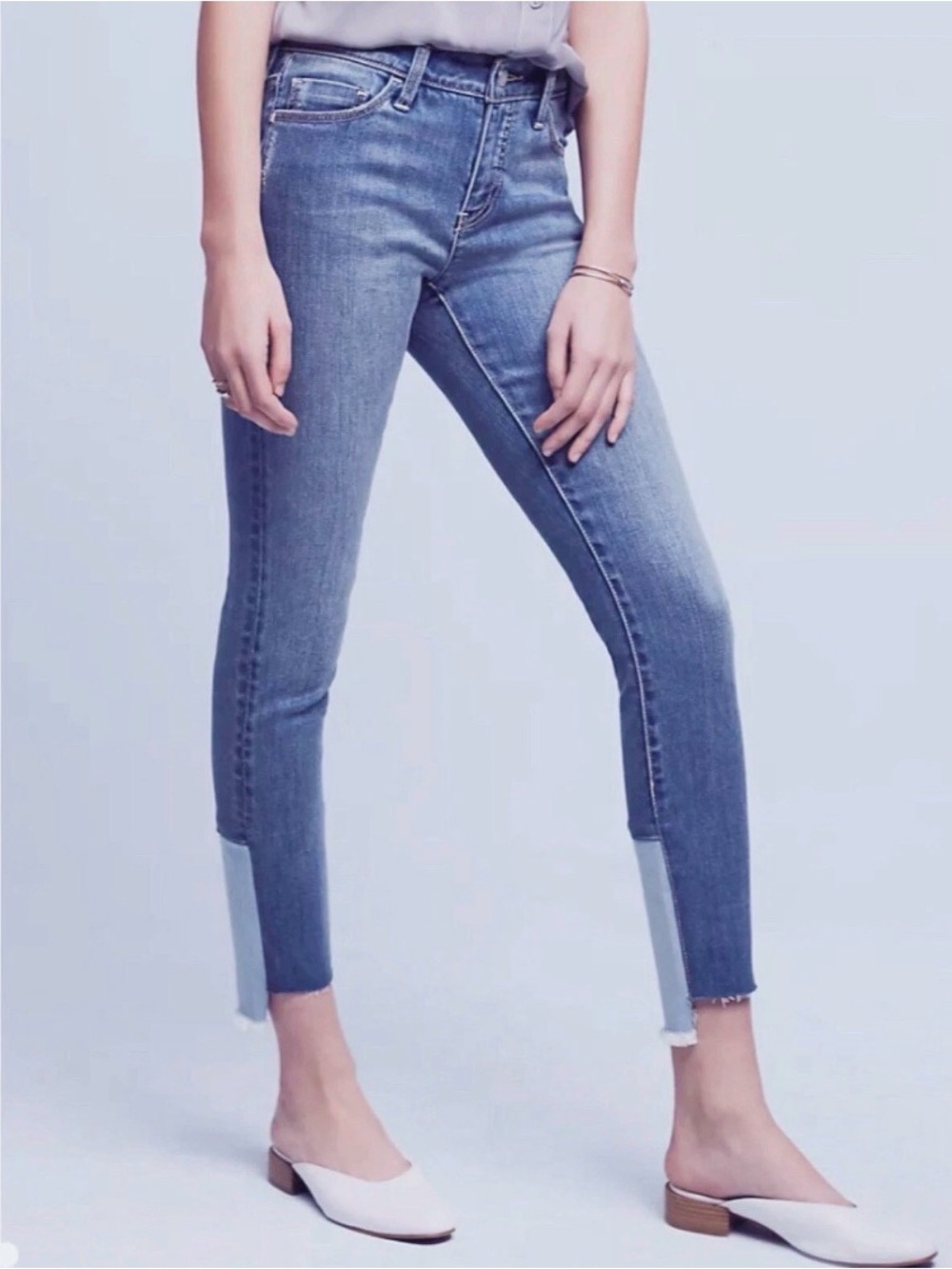 Anthropologie Pilcro Patchwork Step Hem Jeans- Size‎ 29